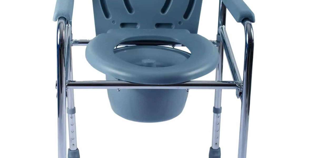 Height Adjustable Folding Commode Chair